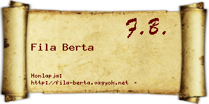 Fila Berta névjegykártya